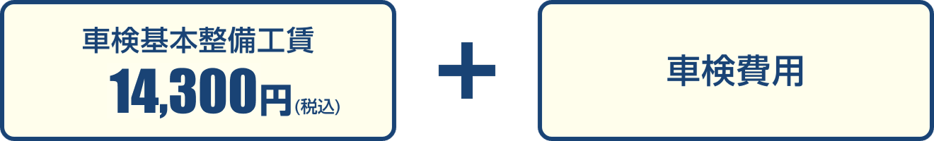 車検基本整備工賃 14,300円(税込) + 車検費用